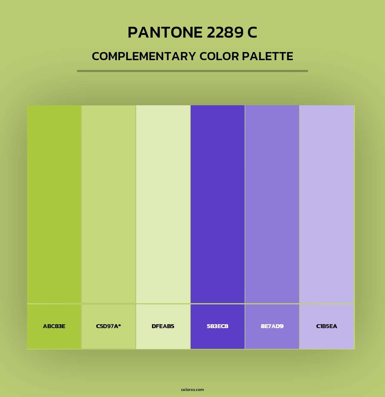 PANTONE 2289 C - Complementary Color Palette