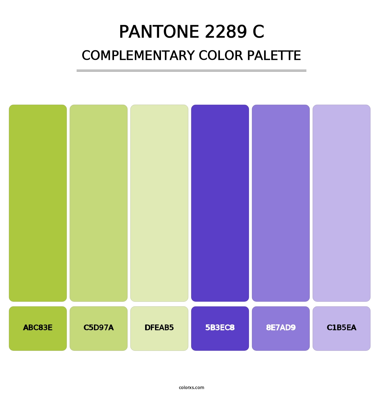 PANTONE 2289 C - Complementary Color Palette
