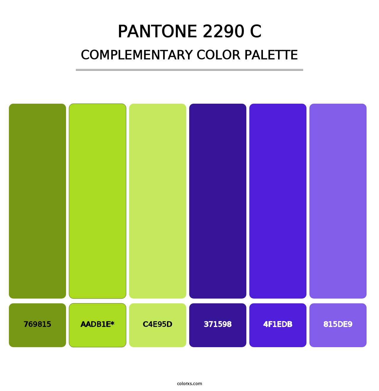 PANTONE 2290 C - Complementary Color Palette