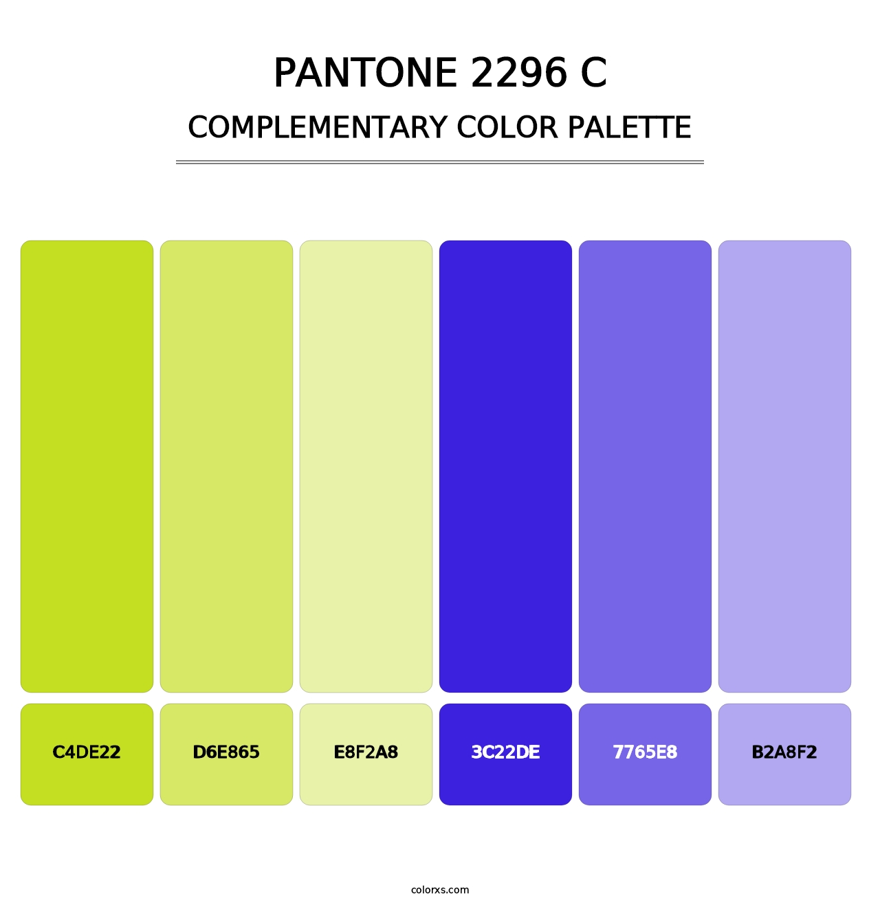 PANTONE 2296 C - Complementary Color Palette