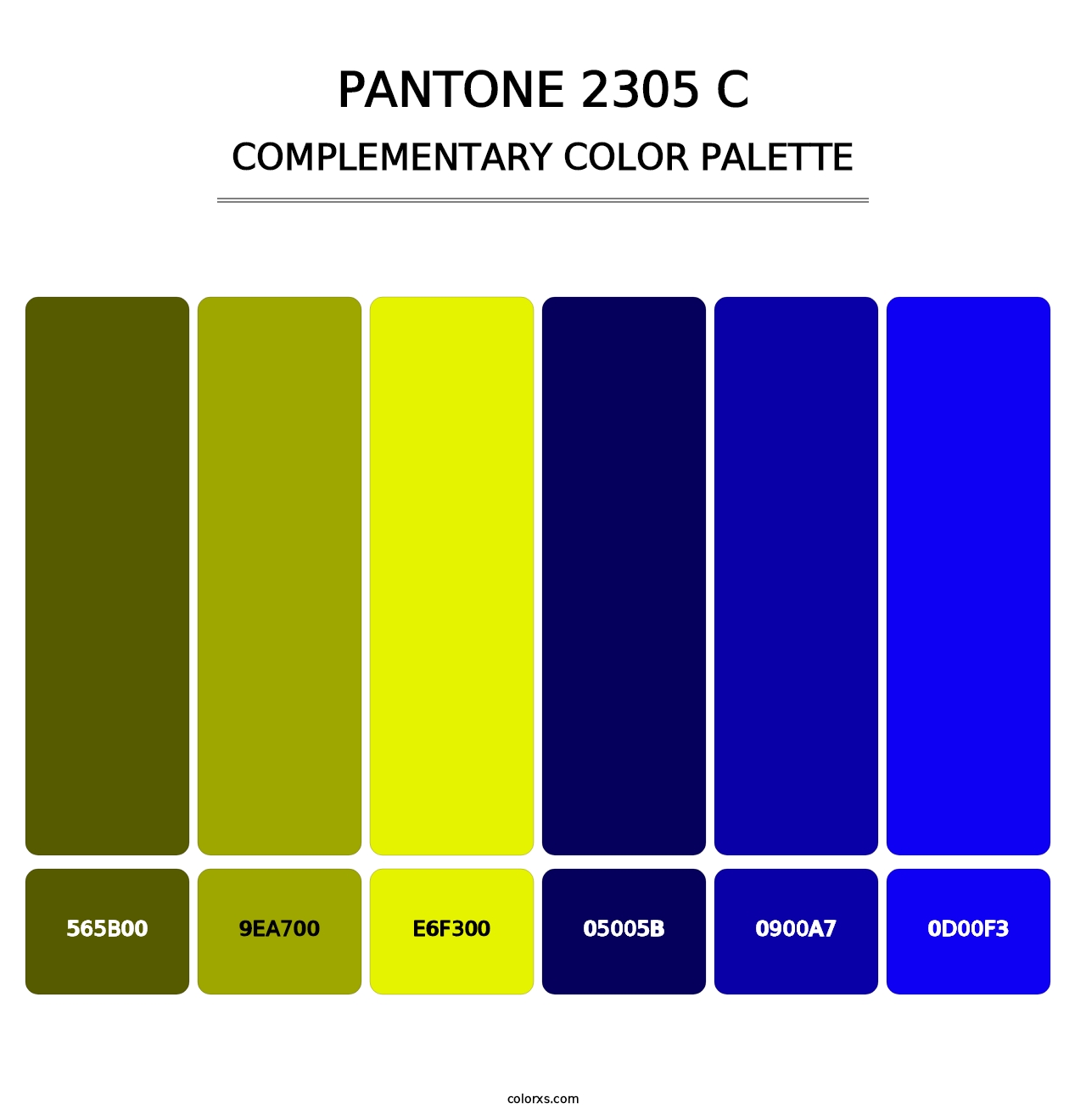 PANTONE 2305 C - Complementary Color Palette