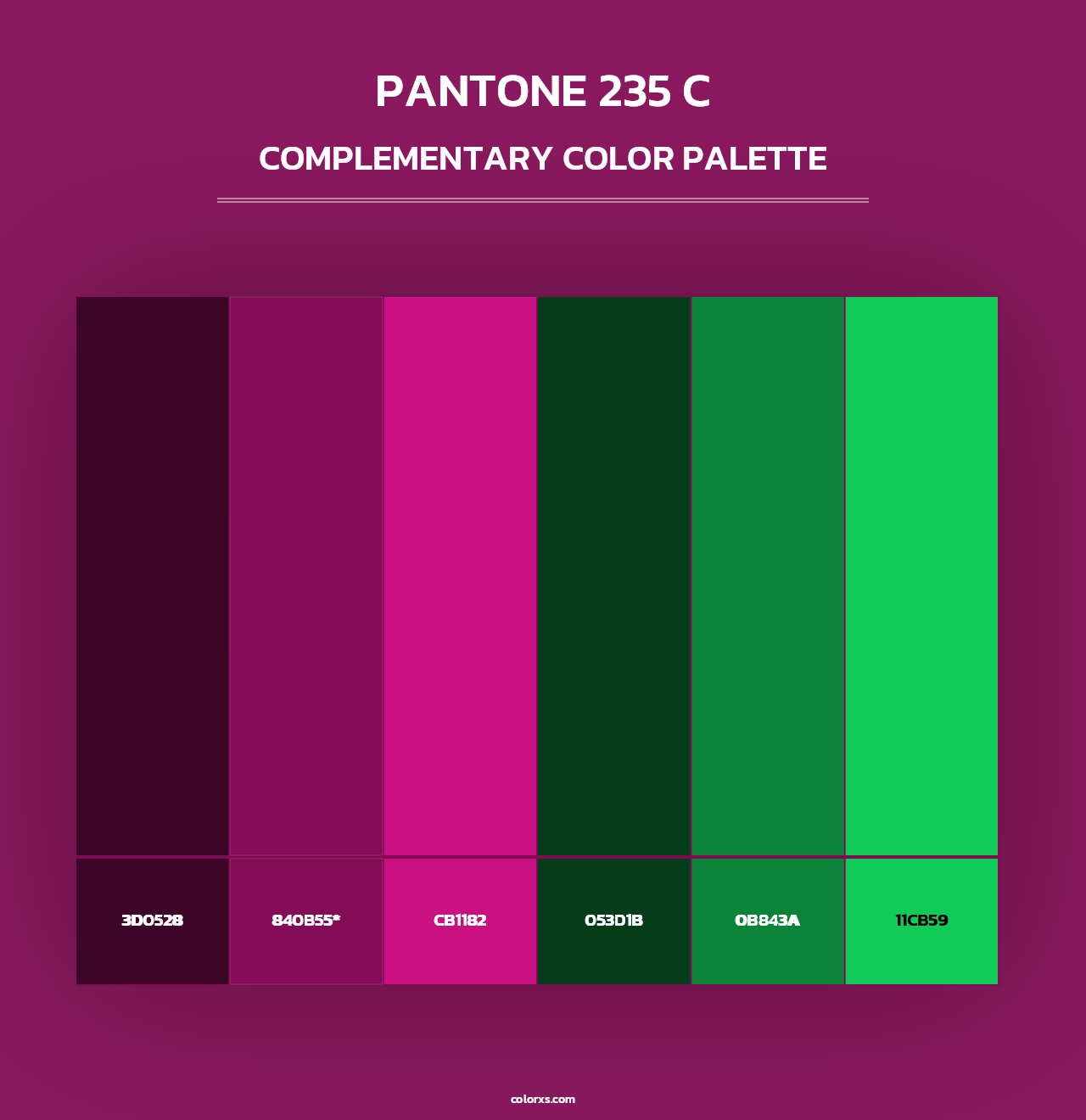 PANTONE 235 C - Complementary Color Palette