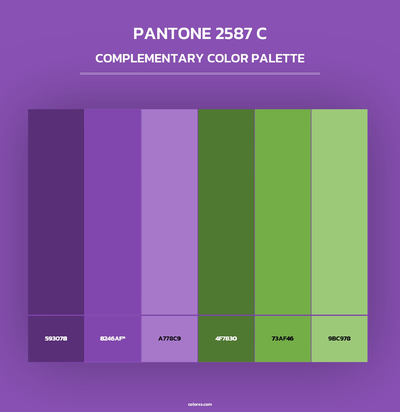 PANTONE 2587 C - Complementary Color Palette