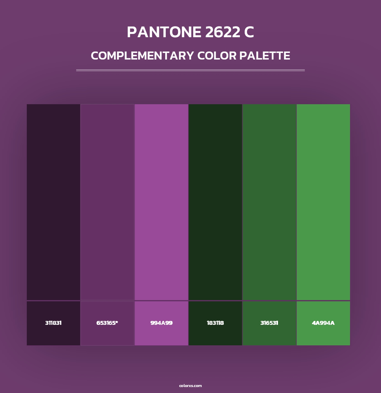 PANTONE 2622 C - Complementary Color Palette