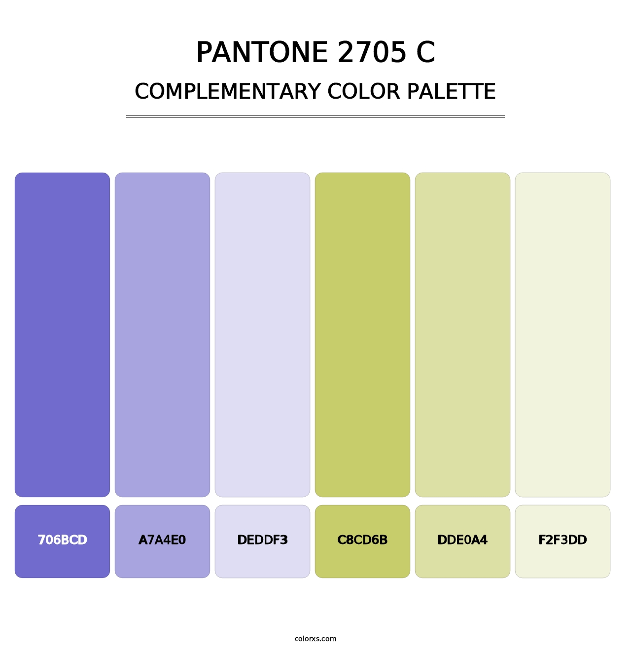 PANTONE 2705 C - Complementary Color Palette
