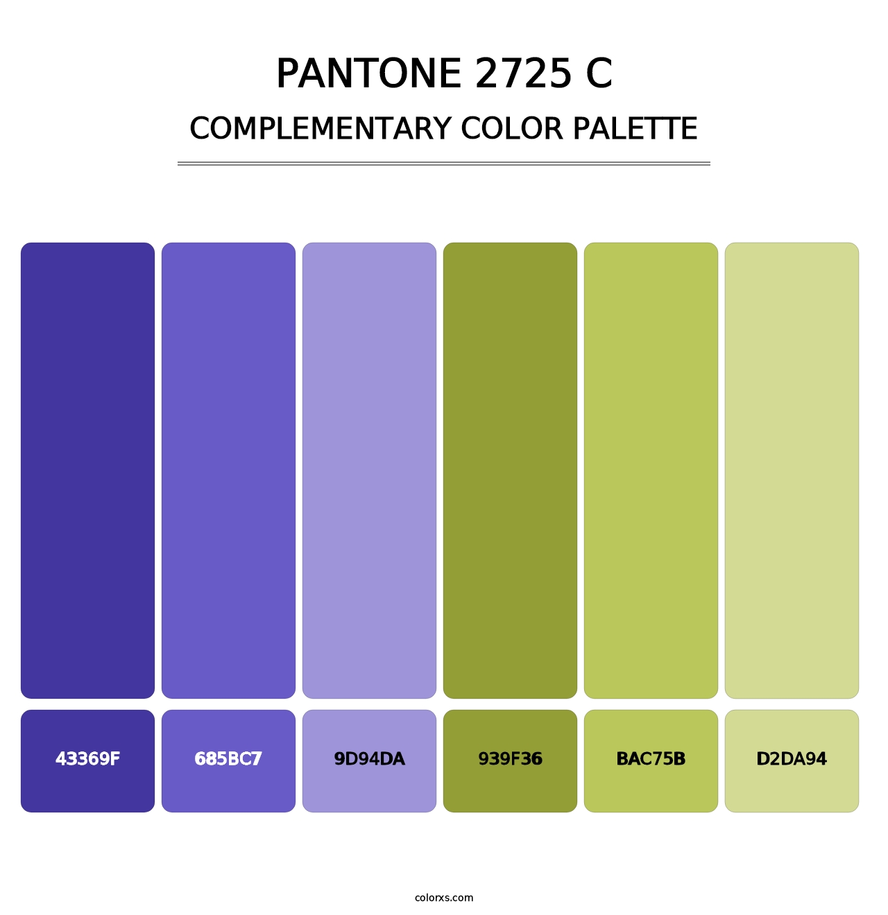 PANTONE 2725 C - Complementary Color Palette