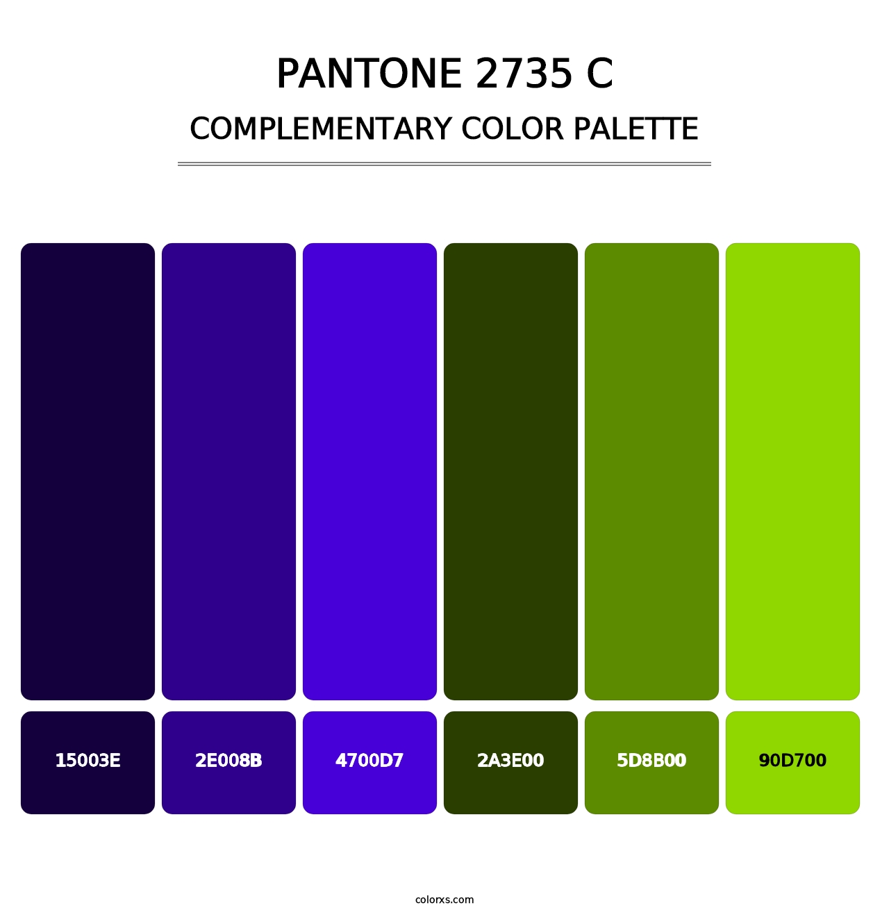 PANTONE 2735 C - Complementary Color Palette