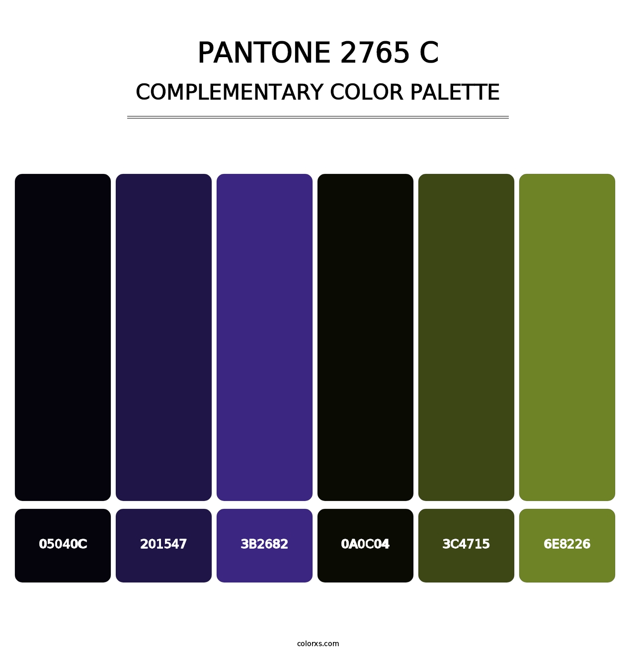 PANTONE 2765 C - Complementary Color Palette