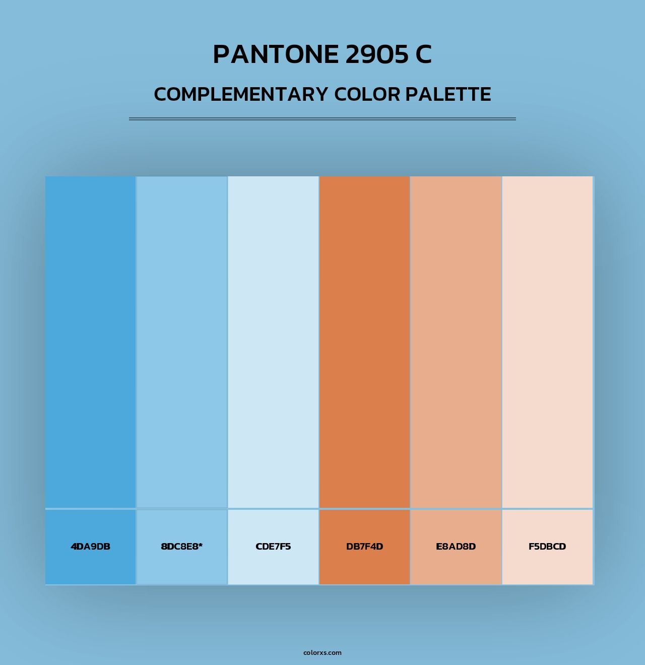 PANTONE 2905 C - Complementary Color Palette