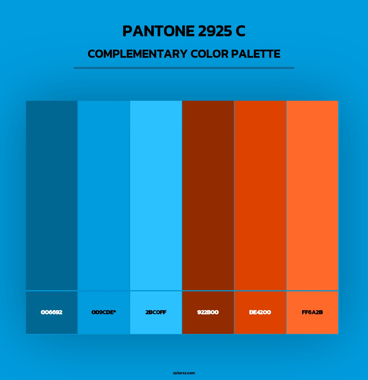 PANTONE 2925 C - Complementary Color Palette