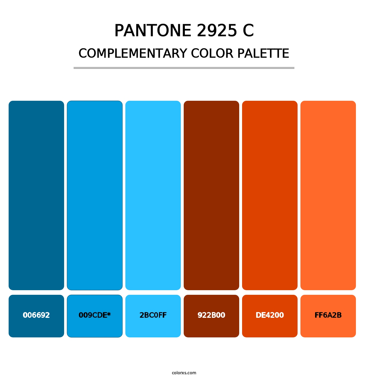 PANTONE 2925 C - Complementary Color Palette