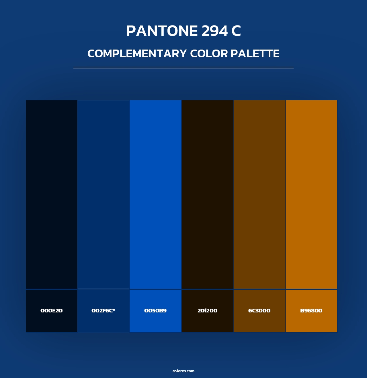 PANTONE 294 C - Complementary Color Palette