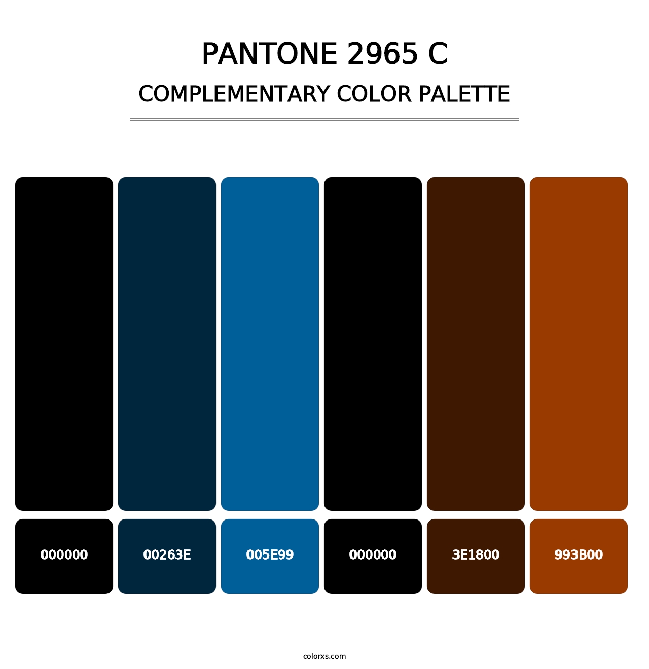 PANTONE 2965 C - Complementary Color Palette