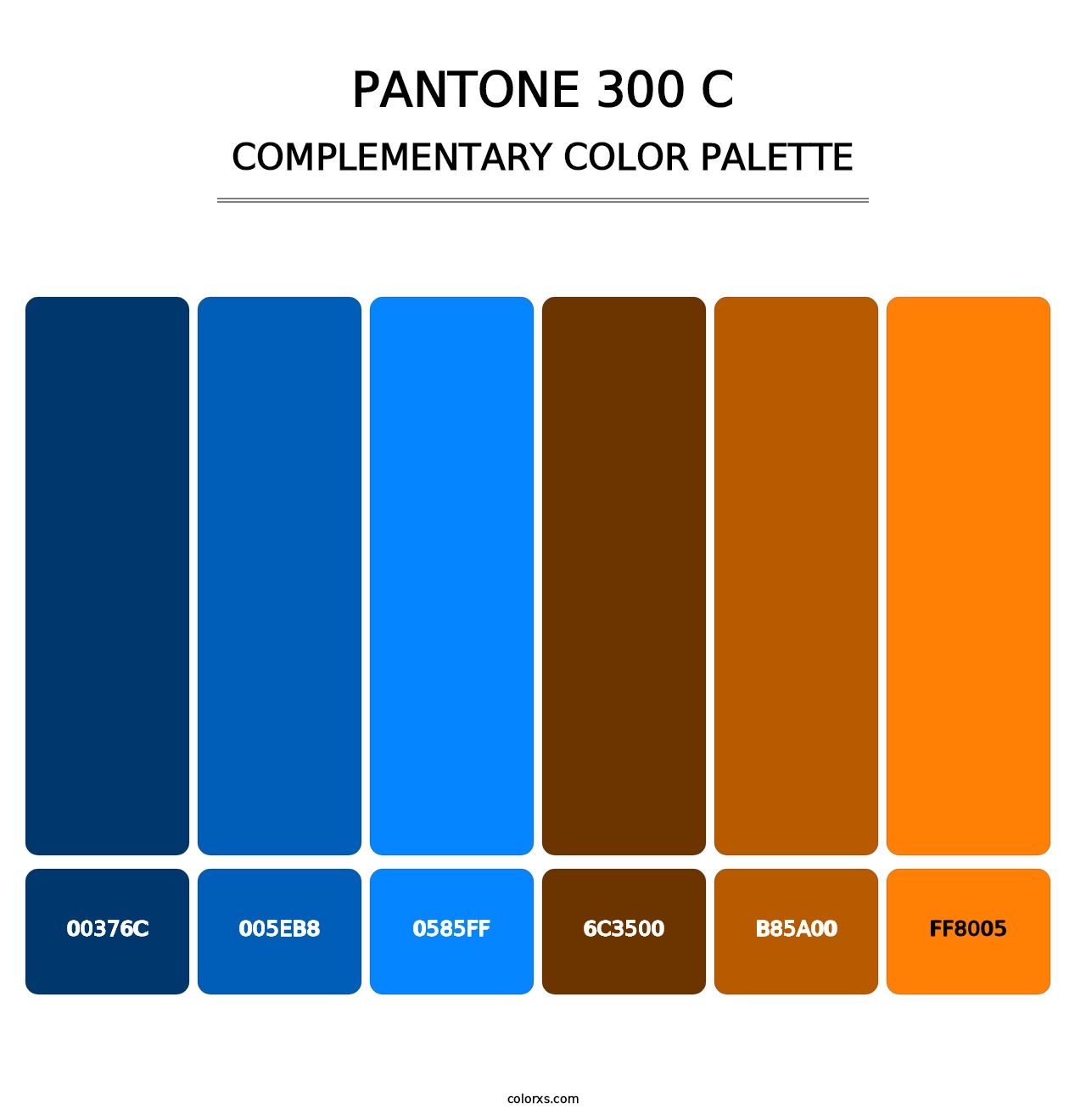 PANTONE 300 C - Complementary Color Palette