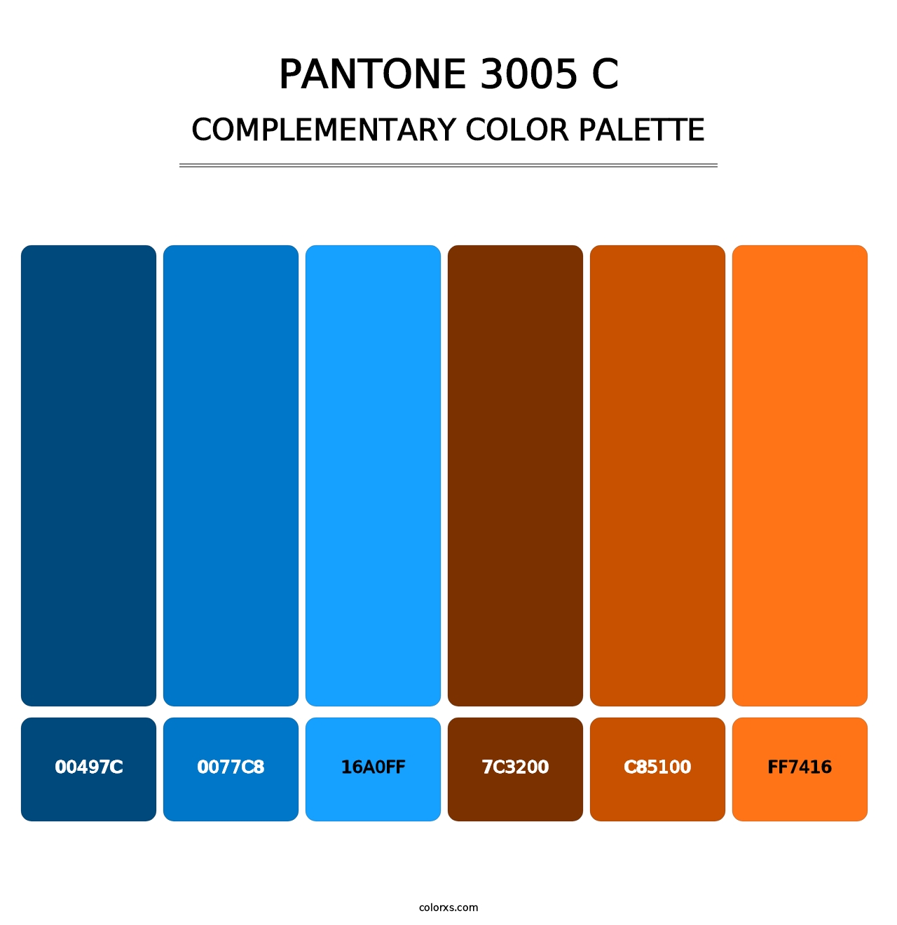 PANTONE 3005 C - Complementary Color Palette
