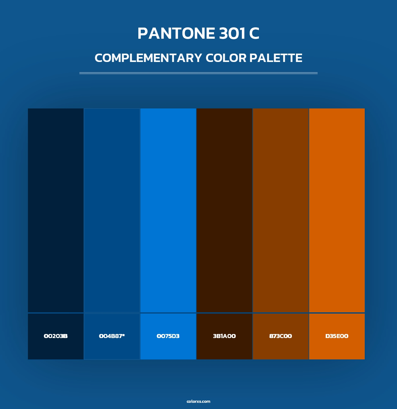 PANTONE 301 C - Complementary Color Palette