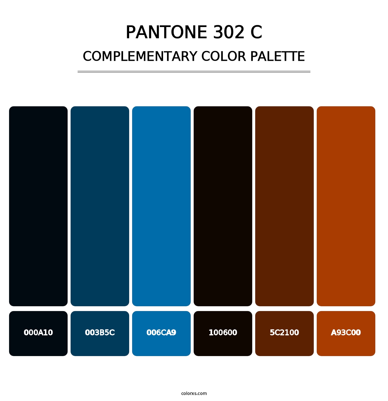PANTONE 302 C - Complementary Color Palette