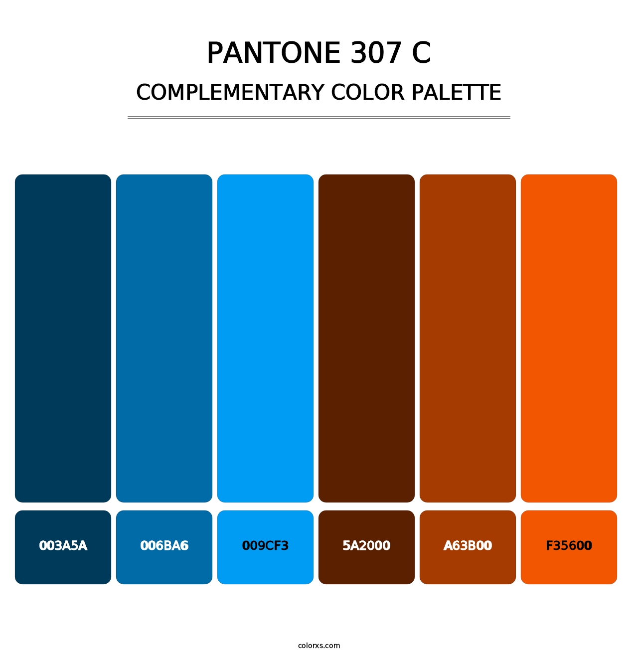 PANTONE 307 C - Complementary Color Palette