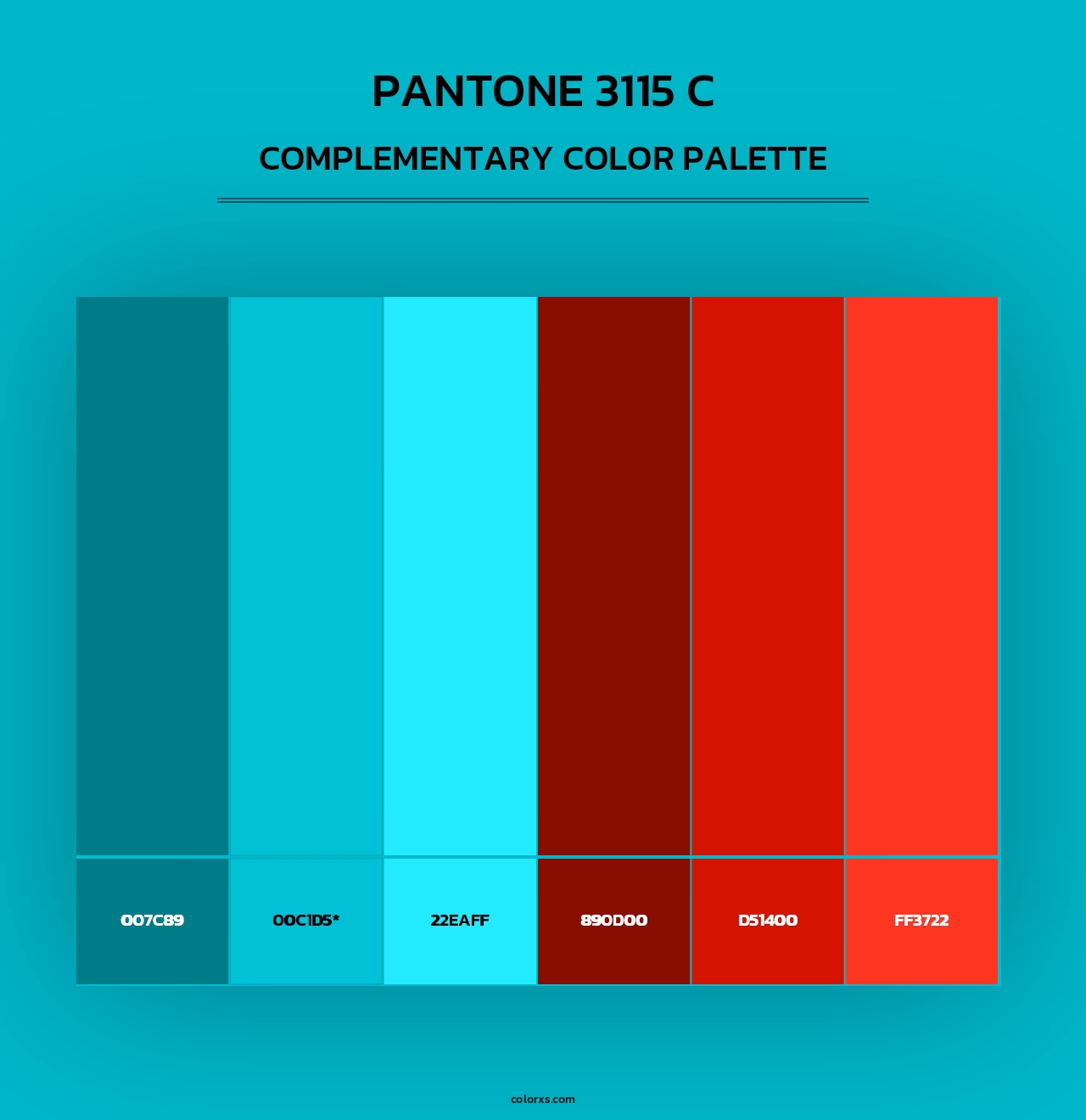PANTONE 3115 C - Complementary Color Palette