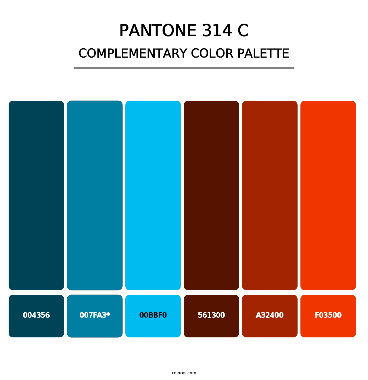 PANTONE 314 C - Complementary Color Palette