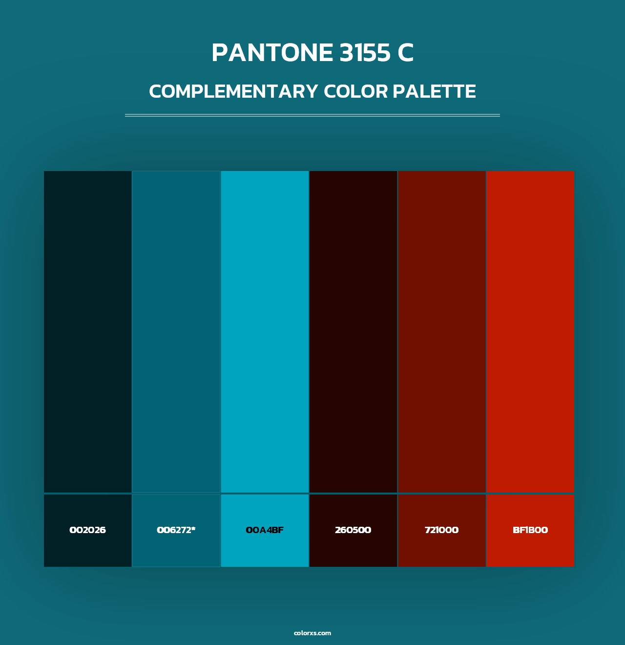 PANTONE 3155 C - Complementary Color Palette