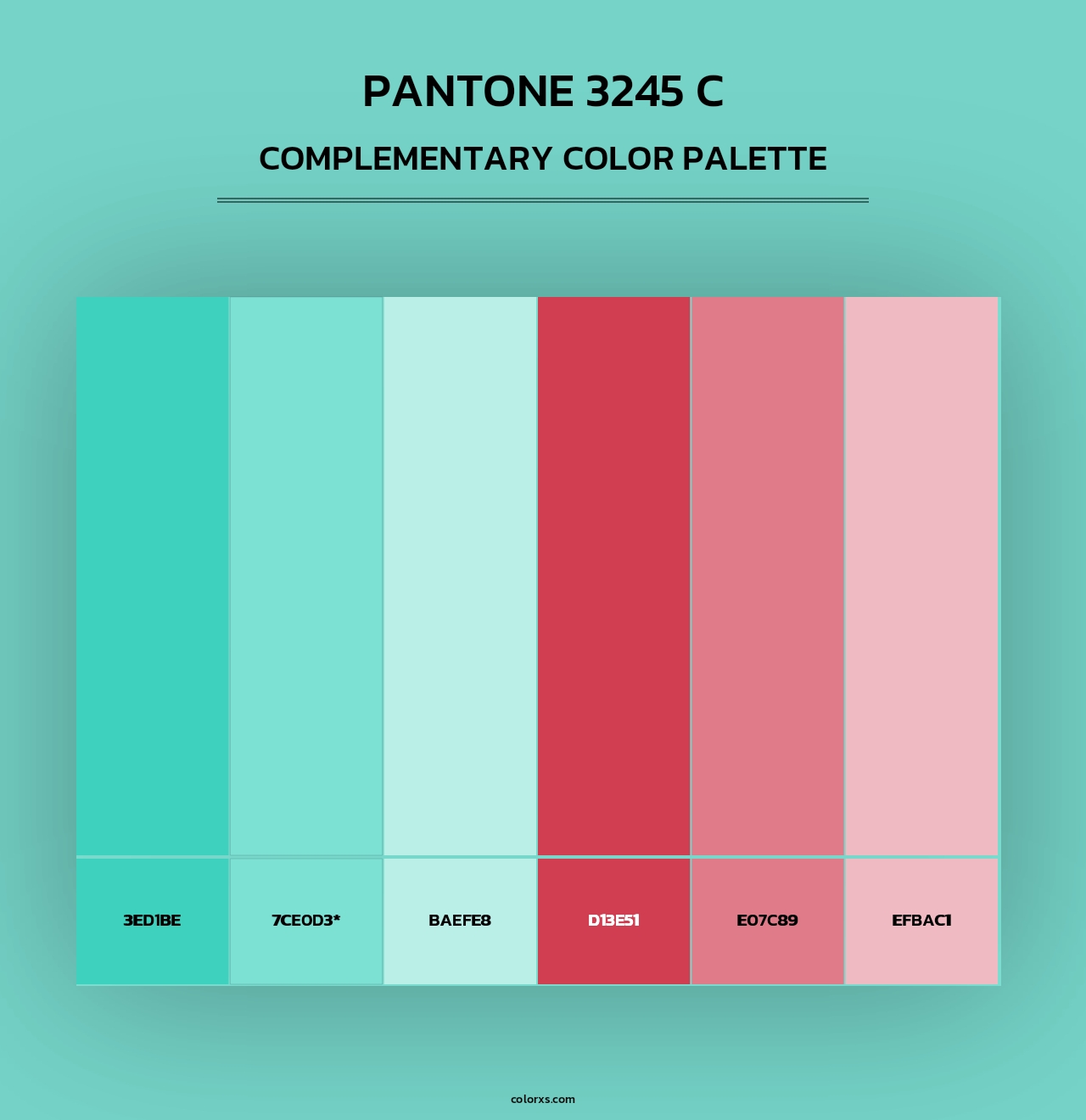 PANTONE 3245 C - Complementary Color Palette