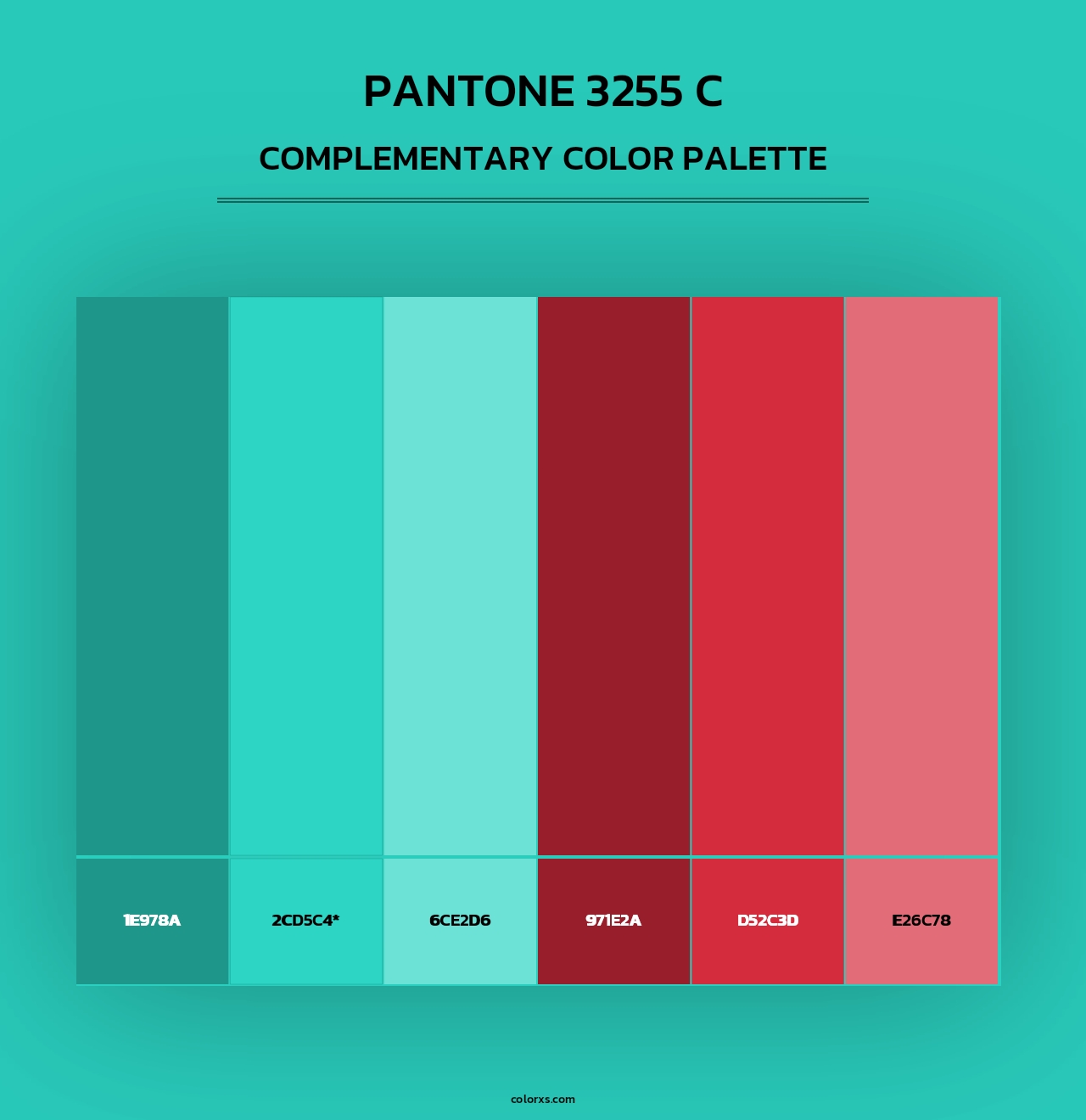 PANTONE 3255 C - Complementary Color Palette