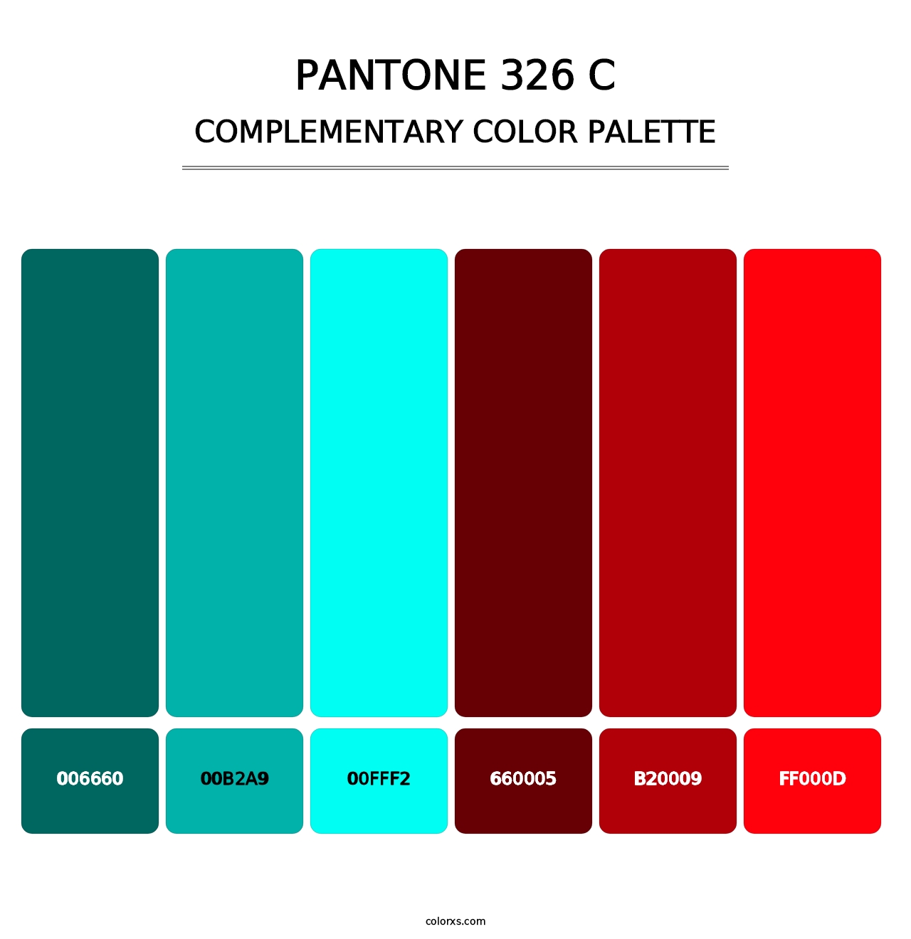 PANTONE 326 C - Complementary Color Palette