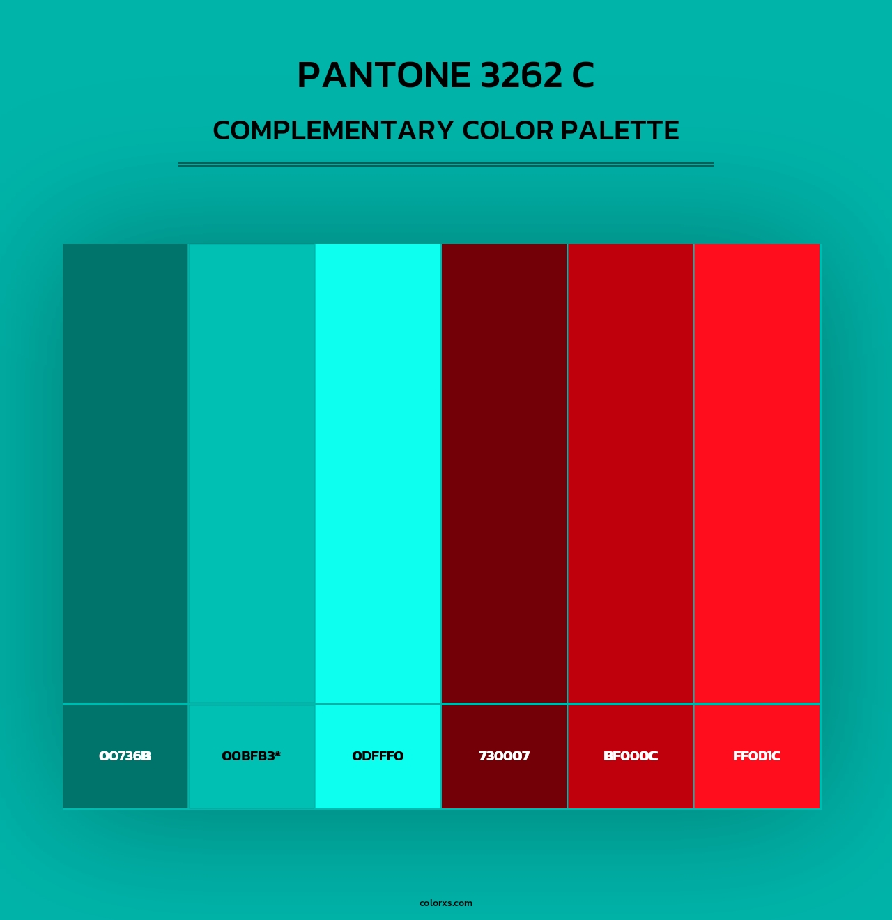 PANTONE 3262 C - Complementary Color Palette