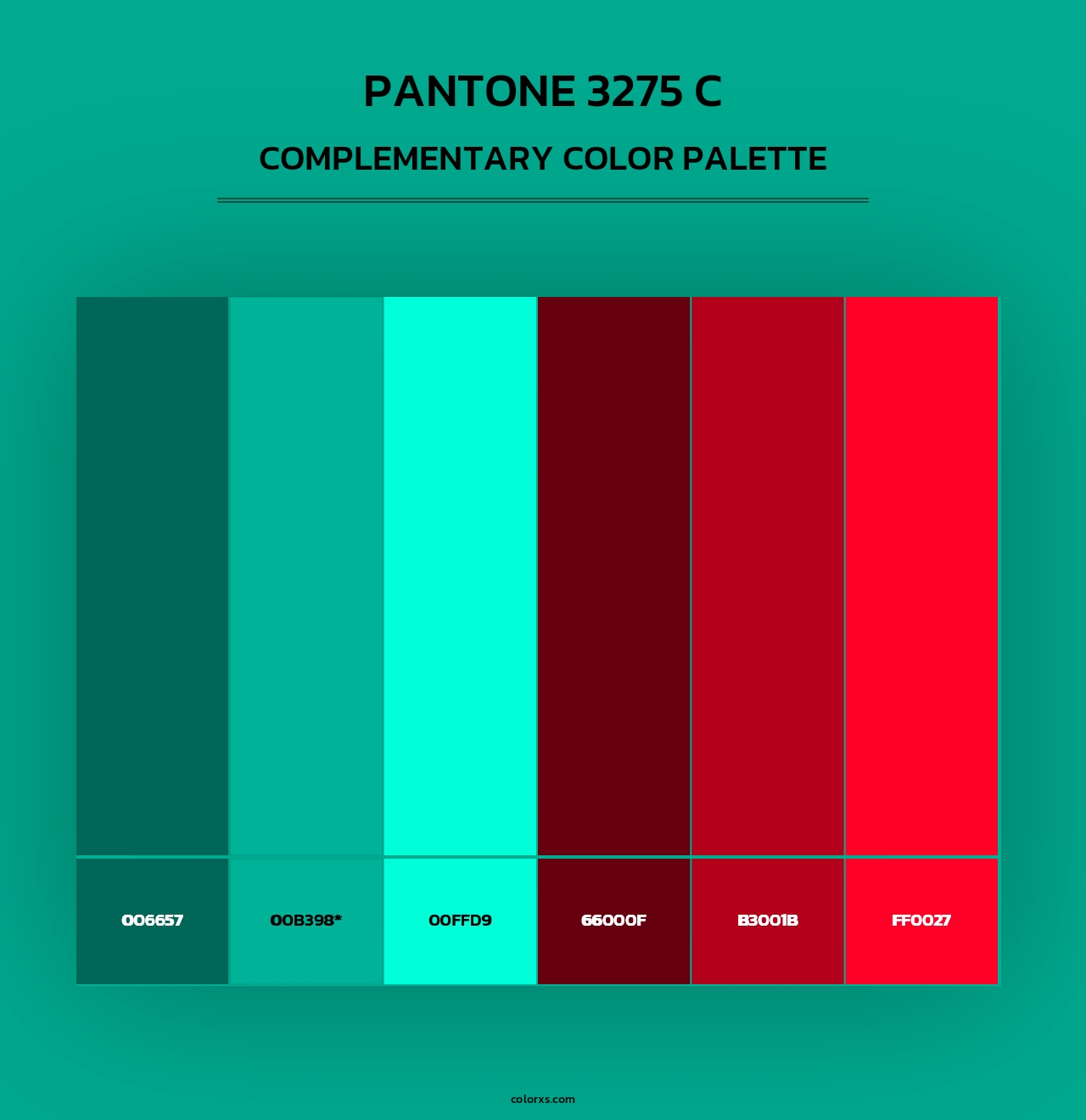 PANTONE 3275 C - Complementary Color Palette