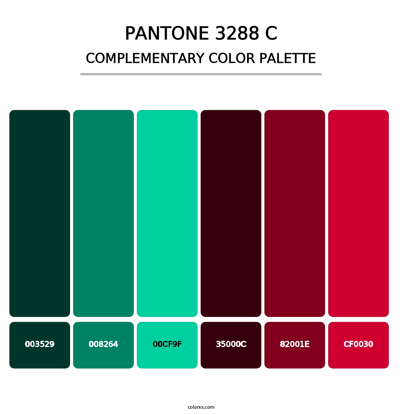 PANTONE 3288 C - Complementary Color Palette