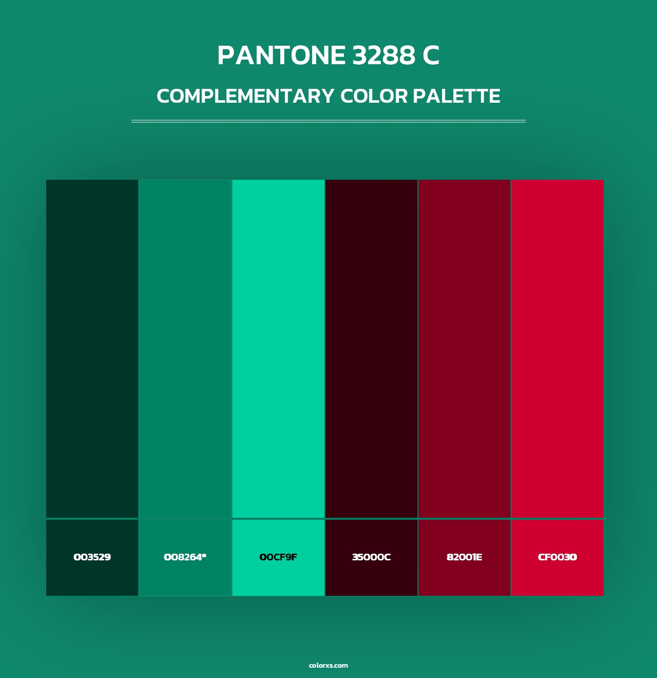PANTONE 3288 C - Complementary Color Palette