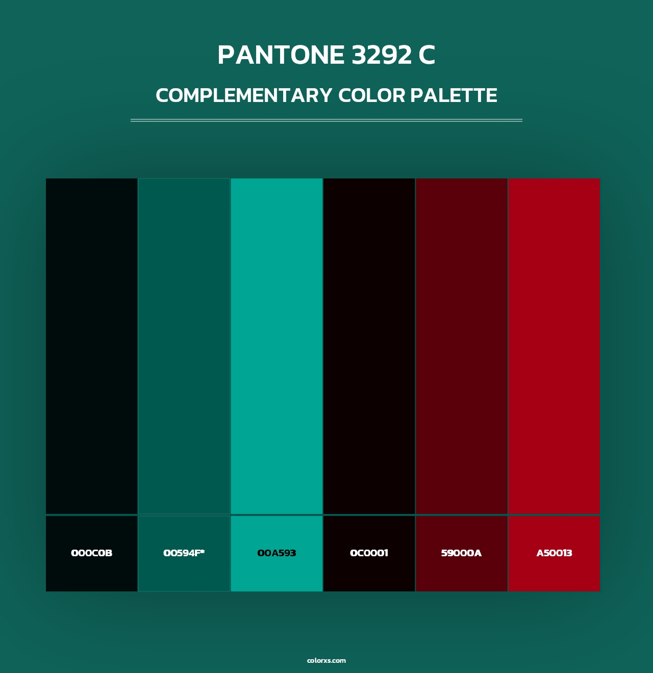 PANTONE 3292 C - Complementary Color Palette