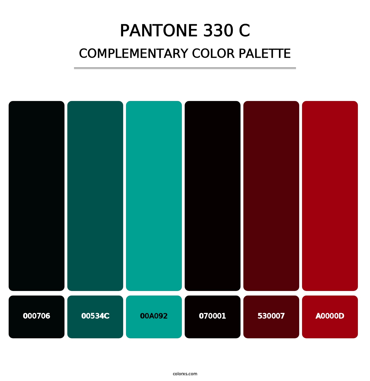 PANTONE 330 C - Complementary Color Palette