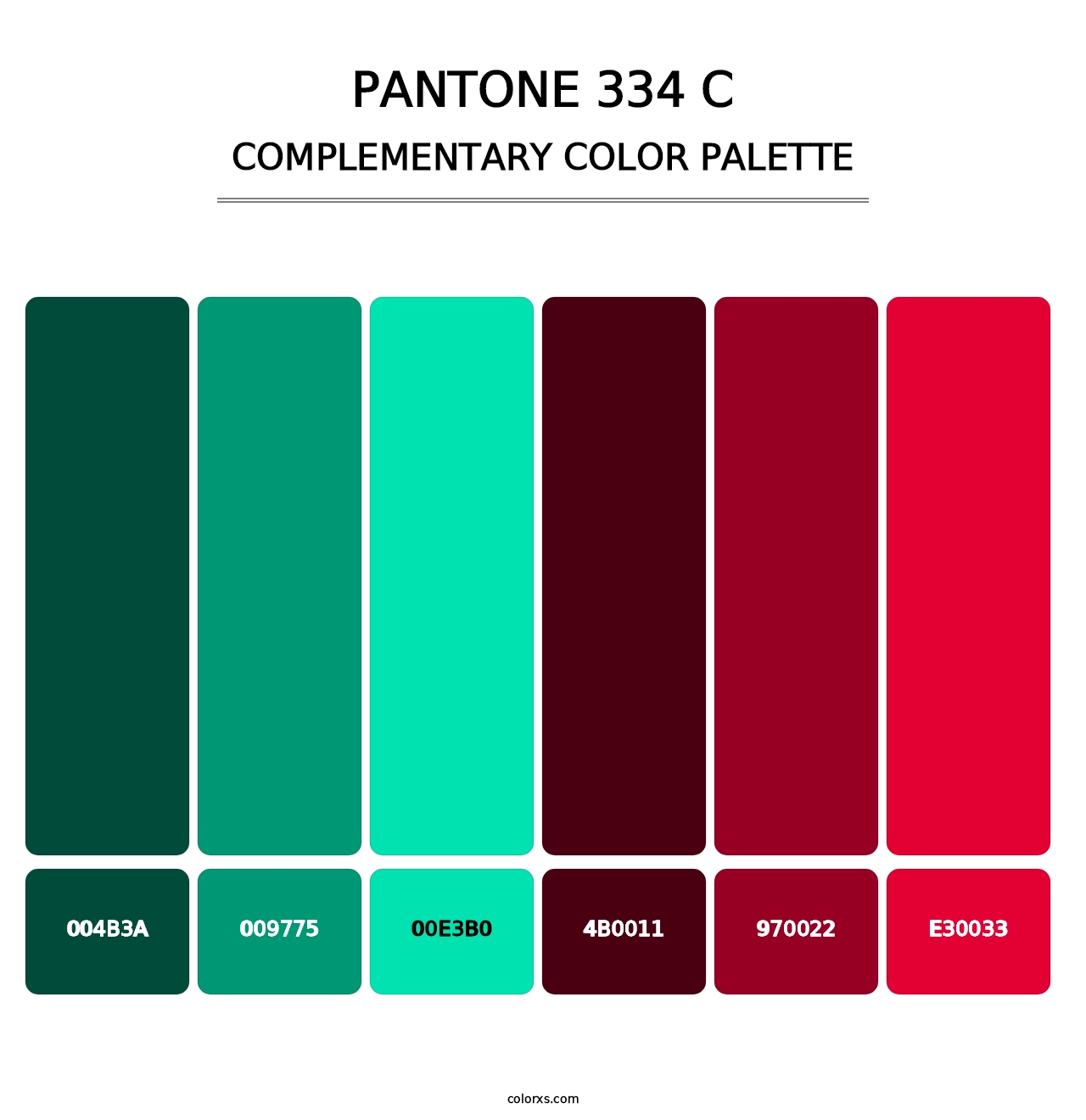 PANTONE 334 C - Complementary Color Palette