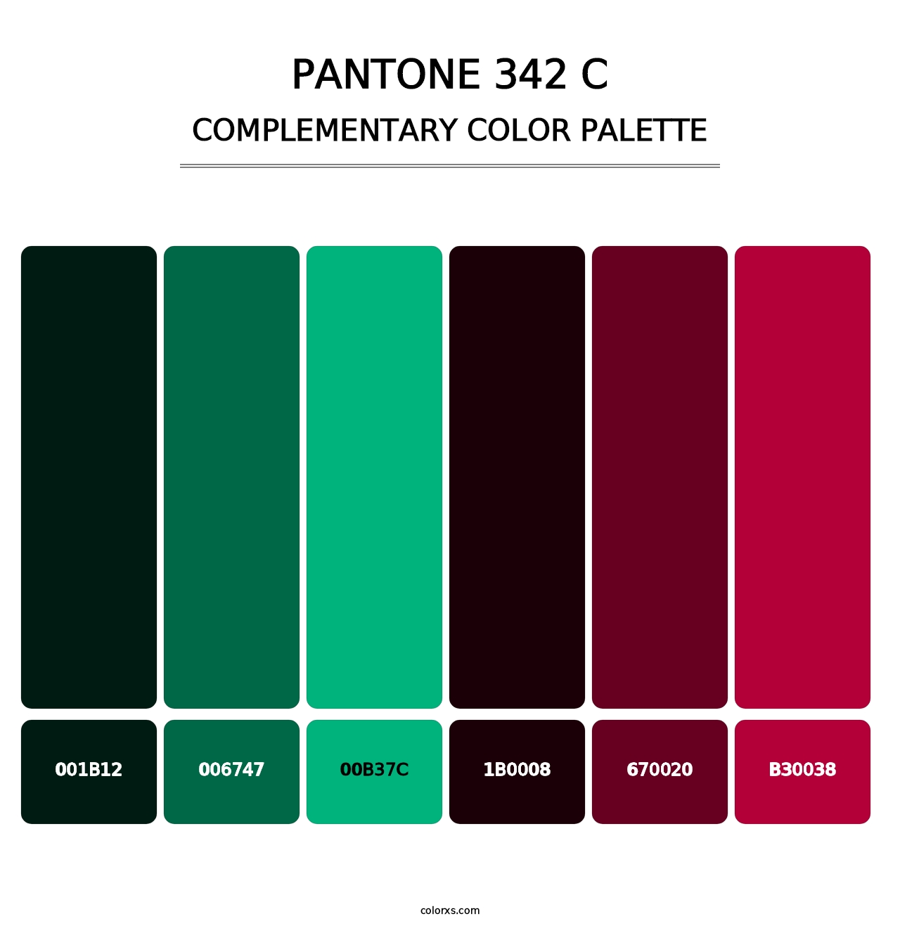 PANTONE 342 C - Complementary Color Palette