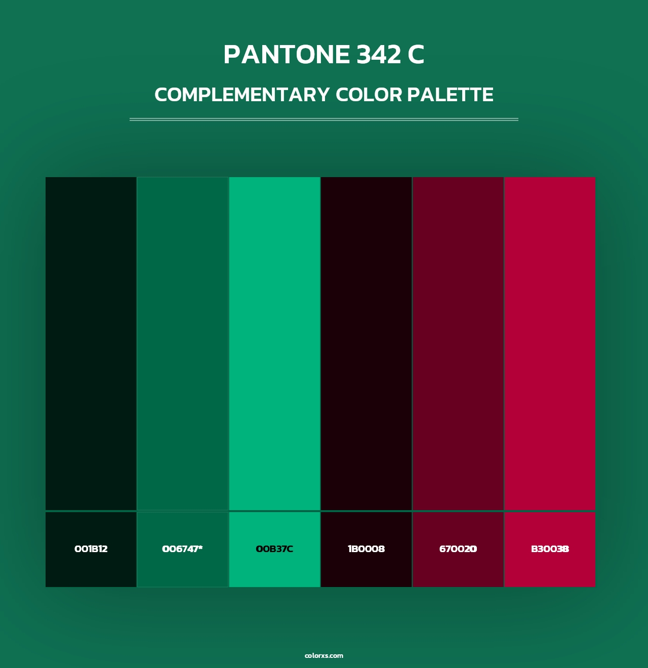 PANTONE 342 C - Complementary Color Palette