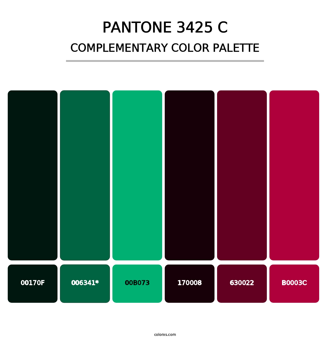 PANTONE 3425 C - Complementary Color Palette