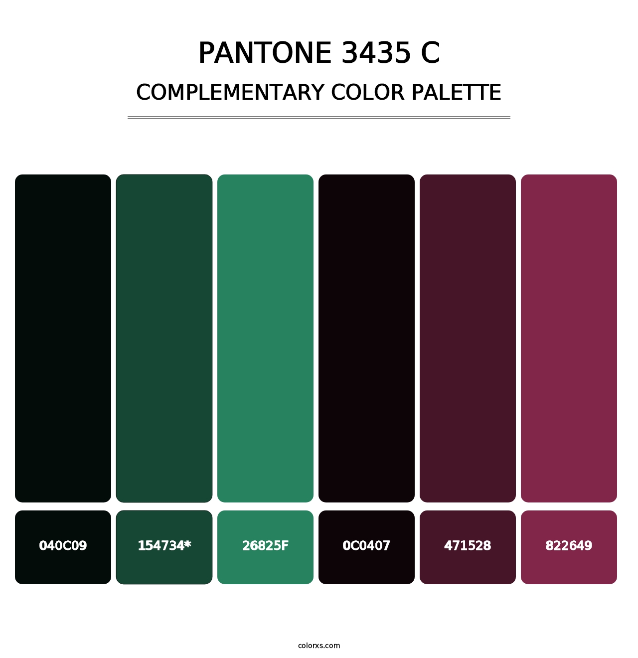 PANTONE 3435 C - Complementary Color Palette