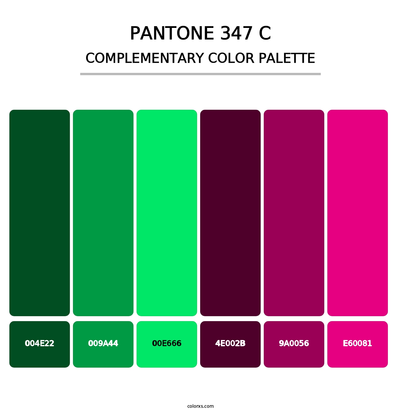 PANTONE 347 C - Complementary Color Palette