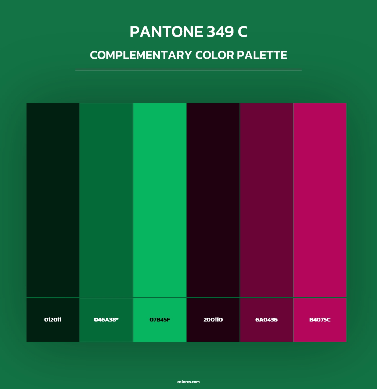 PANTONE 349 C - Complementary Color Palette