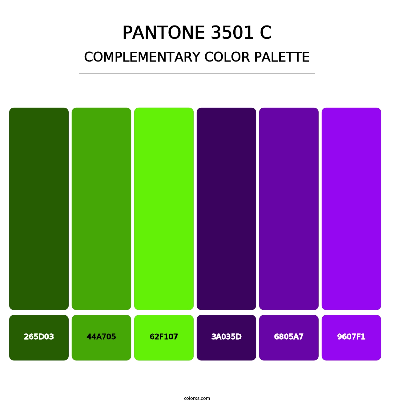 PANTONE 3501 C - Complementary Color Palette