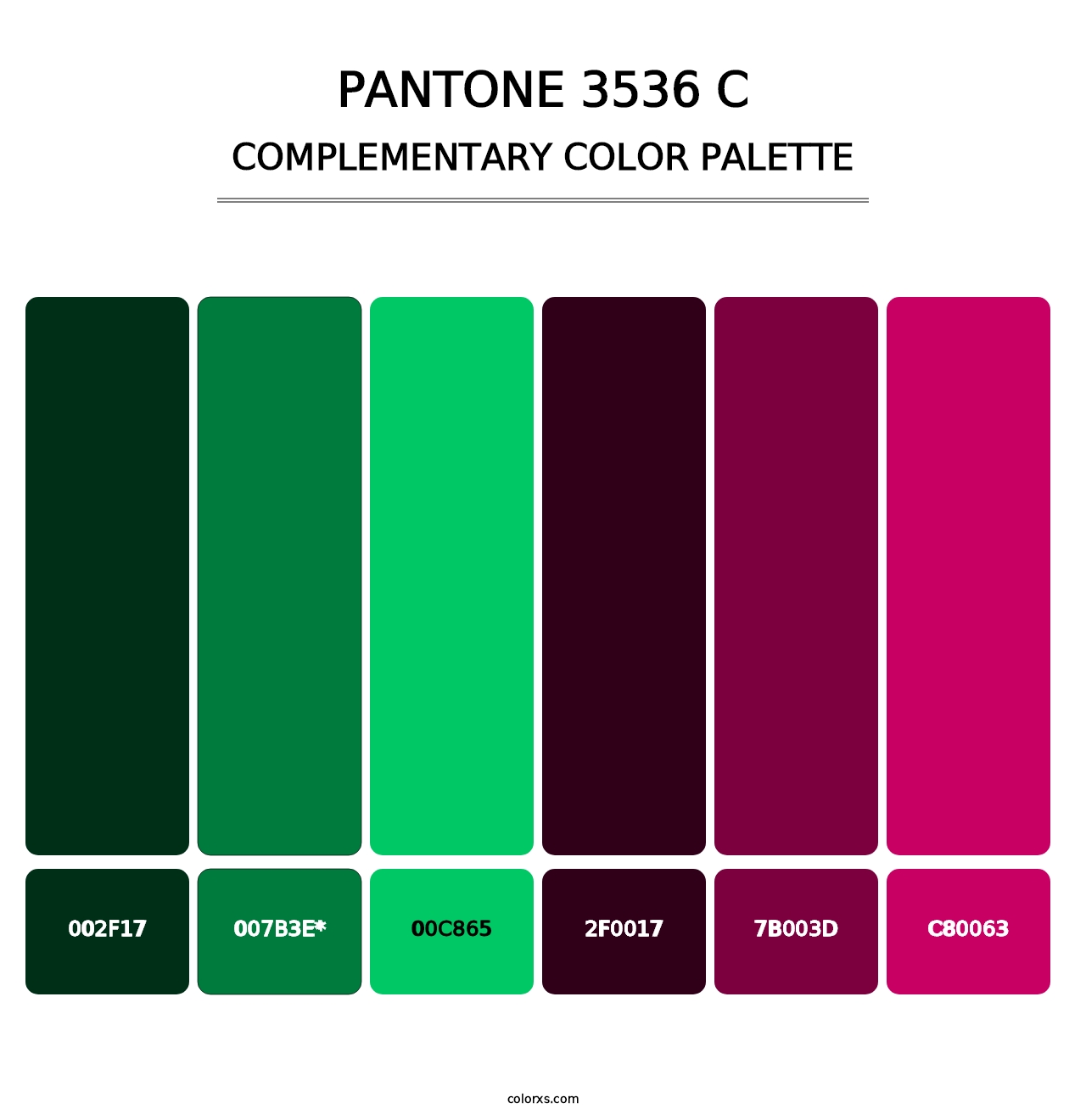 PANTONE 3536 C - Complementary Color Palette