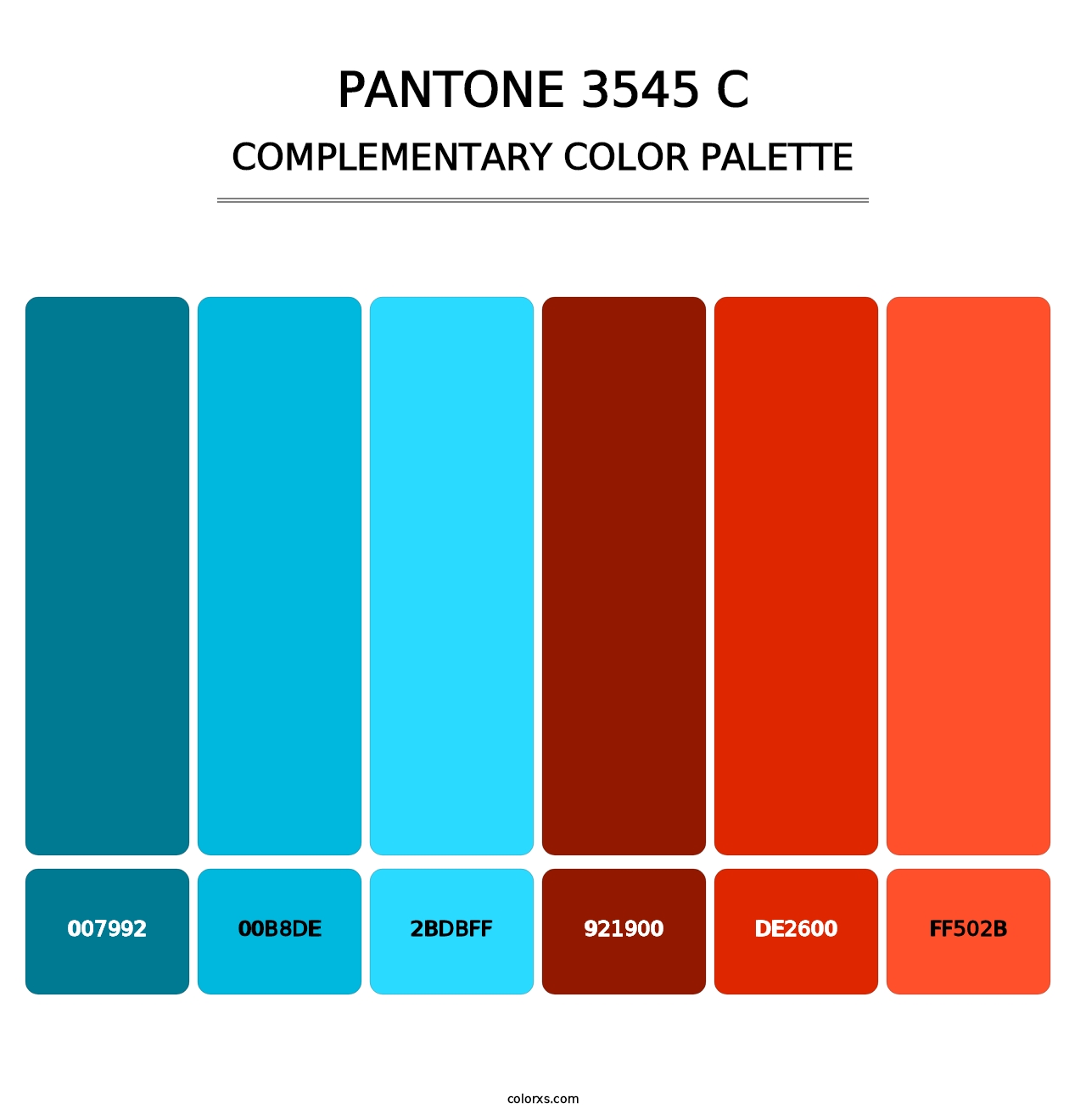 PANTONE 3545 C - Complementary Color Palette