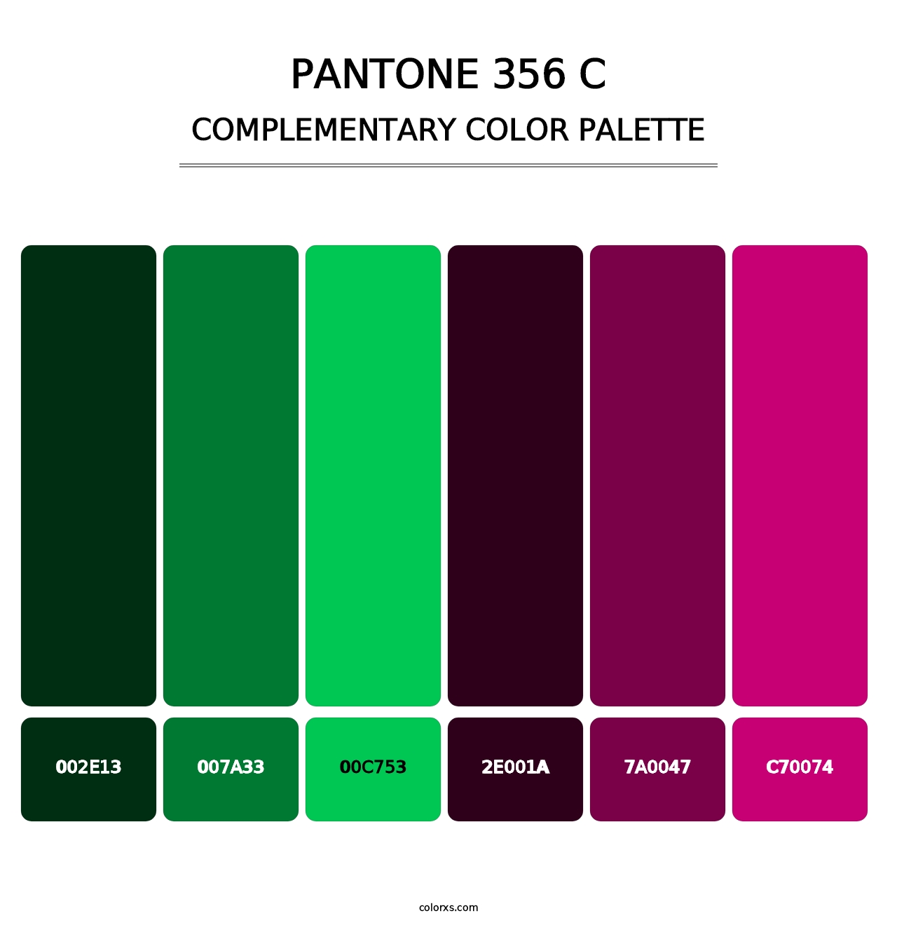PANTONE 356 C - Complementary Color Palette