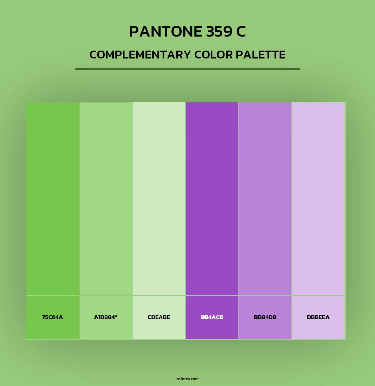 PANTONE 359 C - Complementary Color Palette