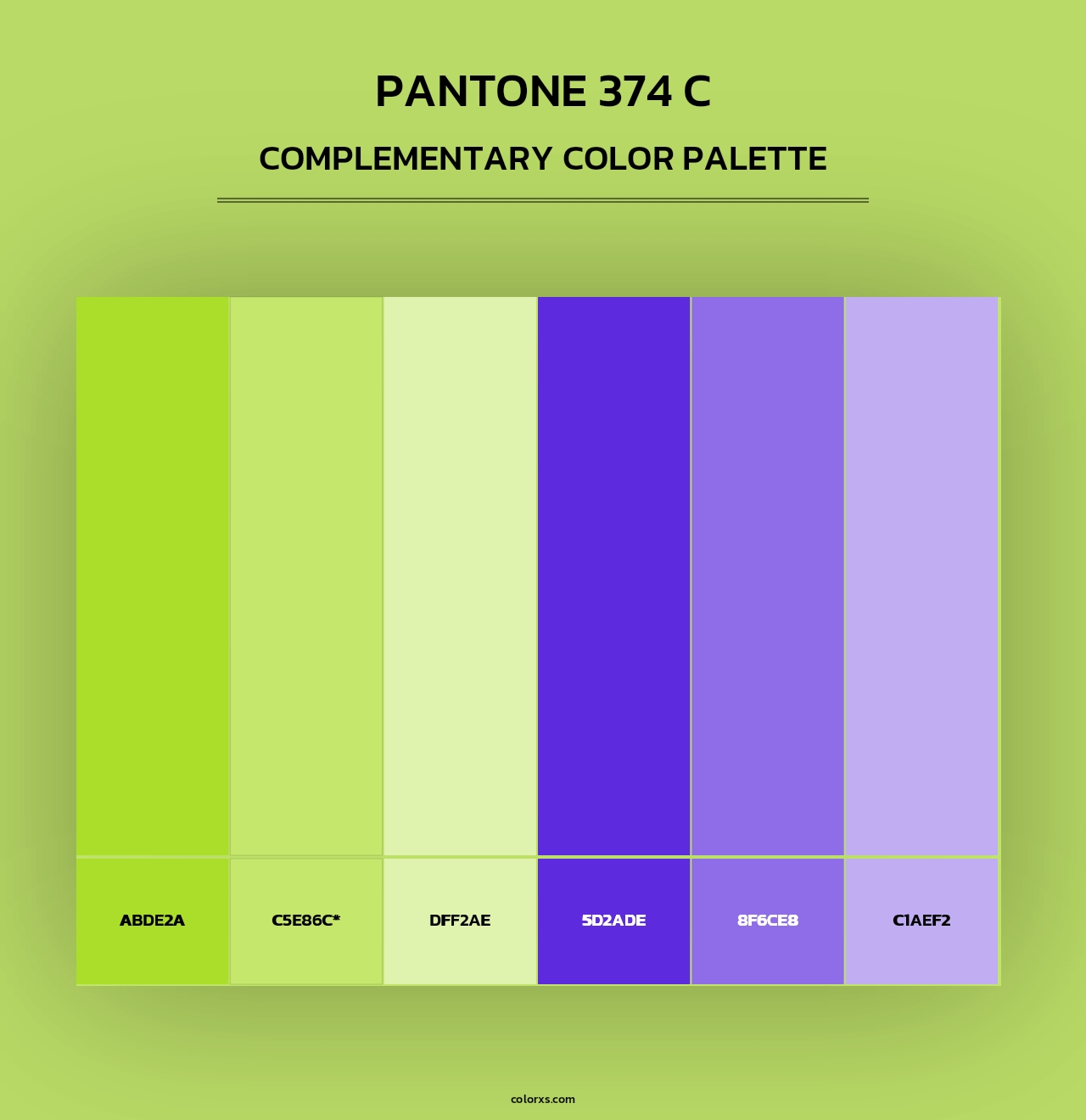 PANTONE 374 C - Complementary Color Palette