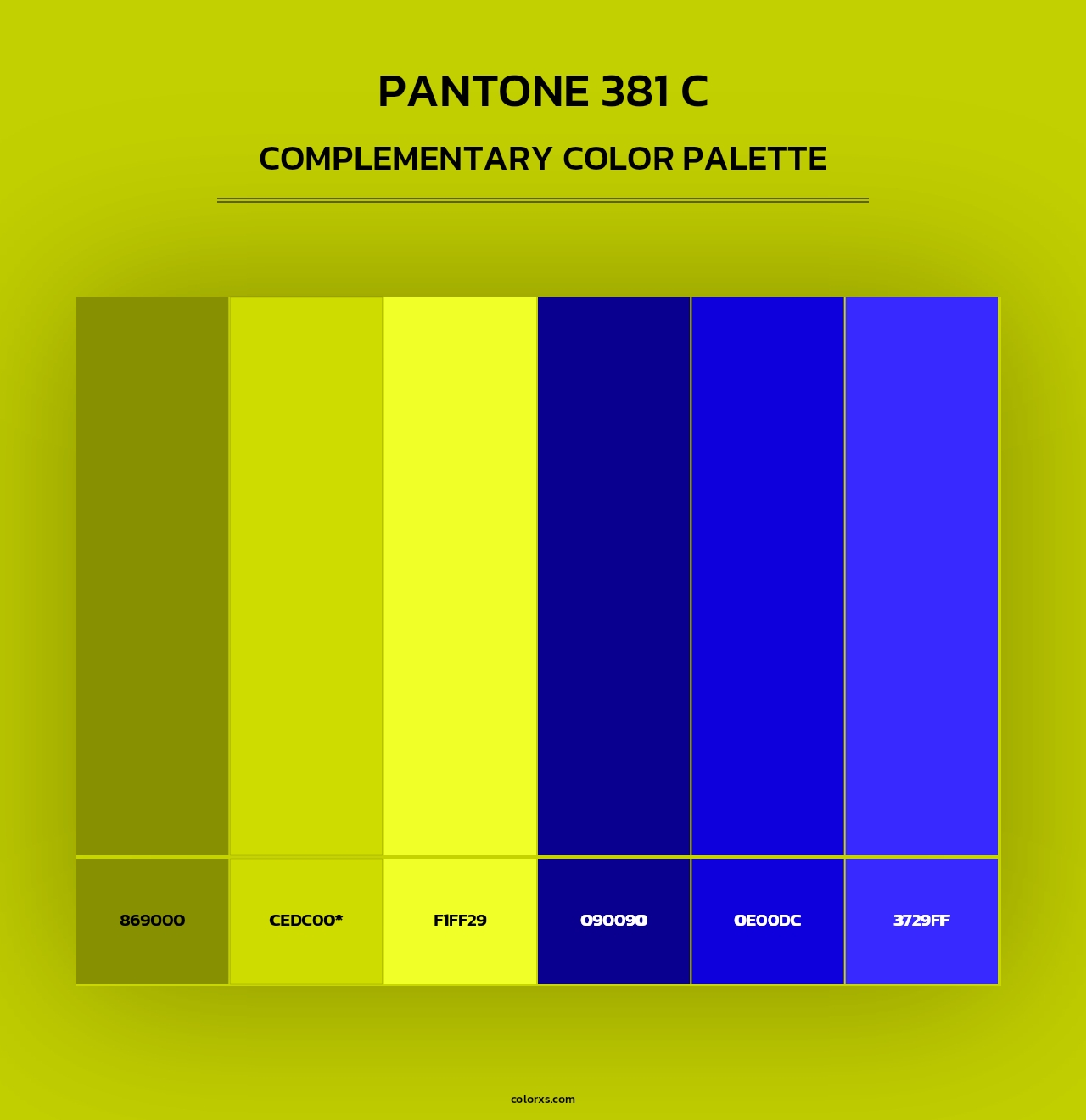 PANTONE 381 C - Complementary Color Palette