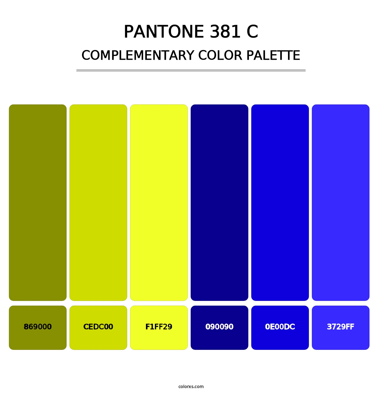PANTONE 381 C - Complementary Color Palette