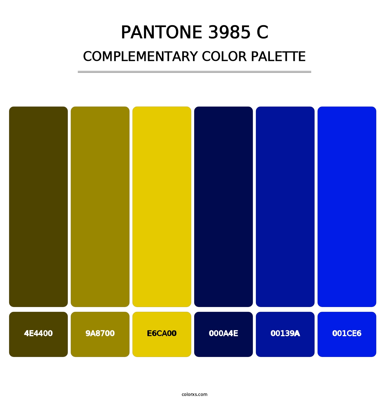 PANTONE 3985 C - Complementary Color Palette